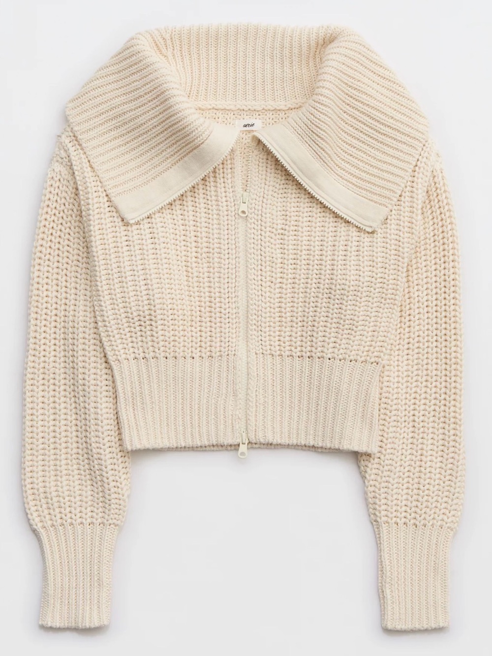 Aerie double zip cropped cardigan